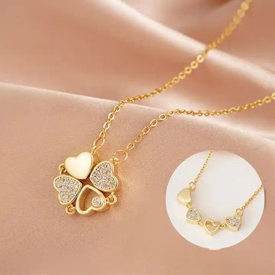 Love Heart Magnetic Pendant Chain Necklace_img_1