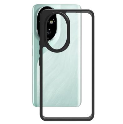 Honor 200 5G Hard Back Cover Q Series Case,Transparent Hard Back And Silicone Tpu Black Frame High Protection Compatible with Honor 200_img_1