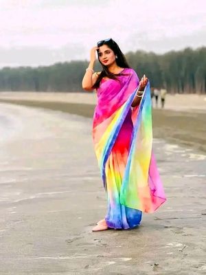 রেইনবো জর্জেট শাড়ি_img_3