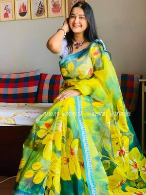 হ্যান্ড প্রিন্ট হাফ সিল্ক শাড়ি_img_11