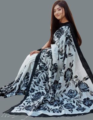 হ্যান্ড প্রিন্ট হাফ সিল্ক শাড়ি_img_19