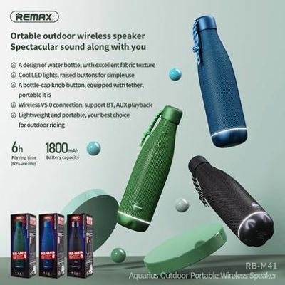 Remax Aquarius Outdoor Portable Bluetooth Speaker with Cool LED Lights(RB-M41)-Blue_img_3
