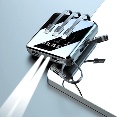 20000mAh Mini Power Bank Built-in 4 Cables Fast Charging Backup External Battery_img_2