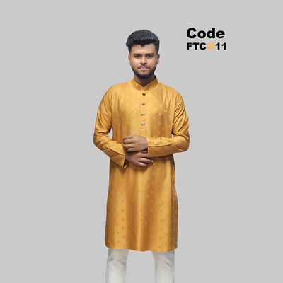 প্রিমিয়াম চিনিগুড়া সলিড পাঞ্জাবি/ কালার > Lite Mustard Color_img_0
