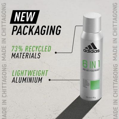 Adidas 6 in1 48H Anti-Perspirant Men Deo Spray (150ml)_img_1