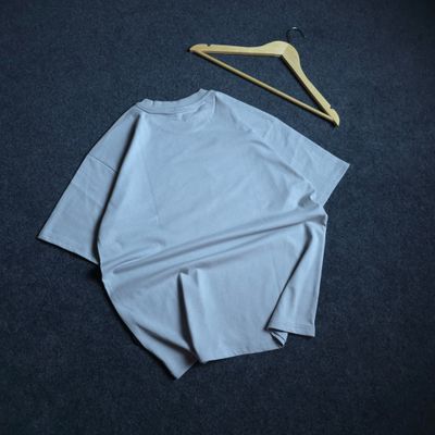Korean Cat Enjoying The Wind (Light Grey) - Oversized Drop Shoulder T-shirt_img_3