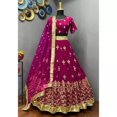 রেডিমেড জর্জেট এমব্রয়ডারি পার্টি ড্রেস_img_1