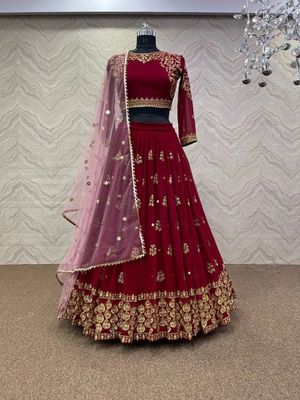 রেডিমেড জর্জেট এমব্রয়ডারি পার্টি ড্রেস_img_4