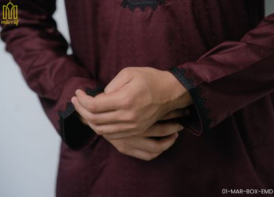 Elegant Maroon Embroidered Panjabi_img_2