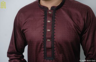 Elegant Maroon Embroidered Panjabi_img_1