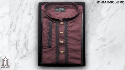 Elegant Maroon Embroidered Panjabi_img_7
