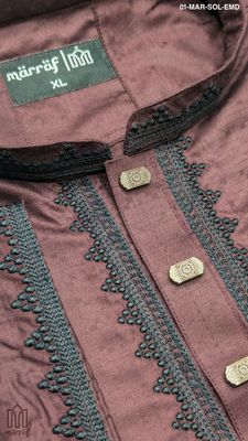 Elegant Maroon Embroidered Panjabi_img_8