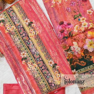 Mashaal Cotton 3 Piece (Red)_img_1