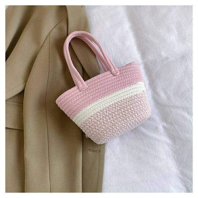 Korean style Woven Handbags with lace bow🌷✨_img_3