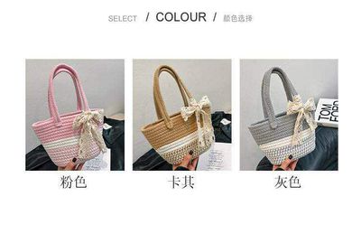 Korean style Woven Handbags with lace bow🌷✨_img_13