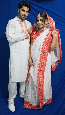 Panjabi Sharee with Blouse Piece Couple Set_img_1