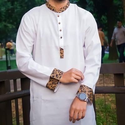 Most sold, Golden contrast Panjabi For men_img_1