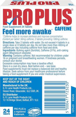 Pro Plus 24 tablets - Caffeine tablets - Sugar Free - Made in UK_img_2