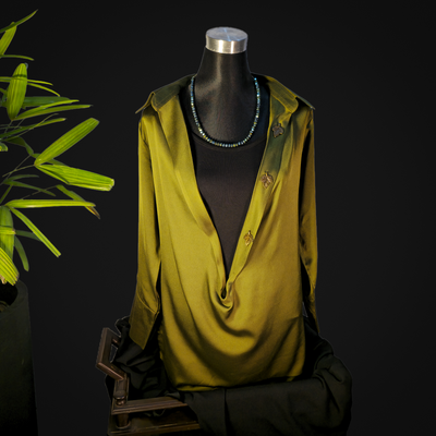 Olive Satin Shirt_img_0