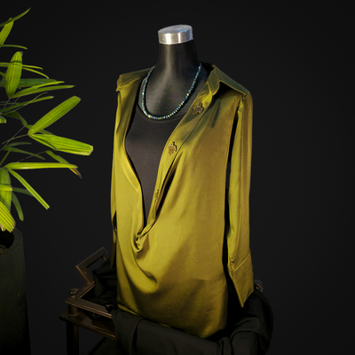 Olive Satin Shirt_img_1