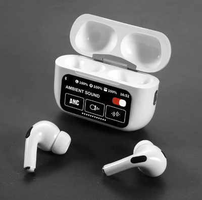 A9 Pro ANC Touch Screen Display Earbuds – White Color_img_0