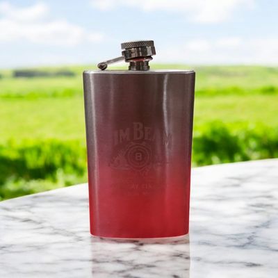 CPEX Jim Beam Embossed Design Stainless Steel Pocket Holder Hip Flask (295 ml, Silver) Hip Flask  (6]_img_1