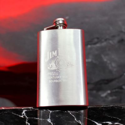 CPEX Jim Beam Embossed Design Stainless Steel Pocket Holder Hip Flask (295 ml, Silver) Hip Flask  (6]_img_2