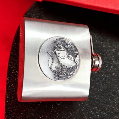 Eagle Logo Metal Flask Logo Stainless Steel 5 Oz. New_img_1