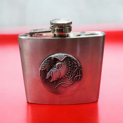 Eagle Logo Metal Flask Logo Stainless Steel 5 Oz. New_img_2