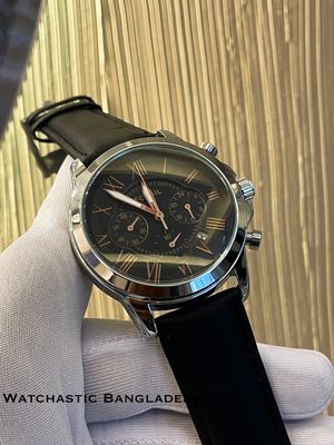 FOSSIL Q BLACK BELT SILVER CASE BLACK DIAL ROSE GOLD DIGIT_img_0
