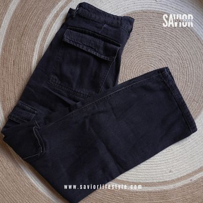 Black Color 6 Pocket Baggy Pant_img_3