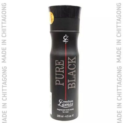 Lamis Creation Pure Black Body Spray for Men 200ml_img_0