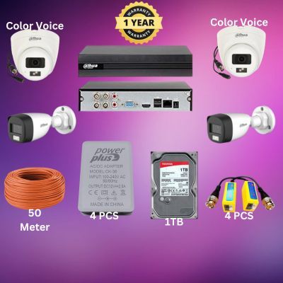 Dahua 4CH XVR 4pcs Color Audio 2MP camera package_img_0