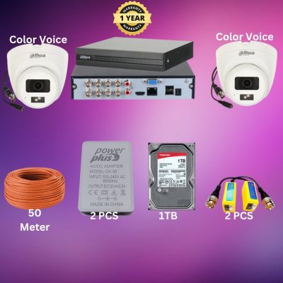 Dahua 8CH XVR 2pcs Color Audio 2MP camera package_img_0
