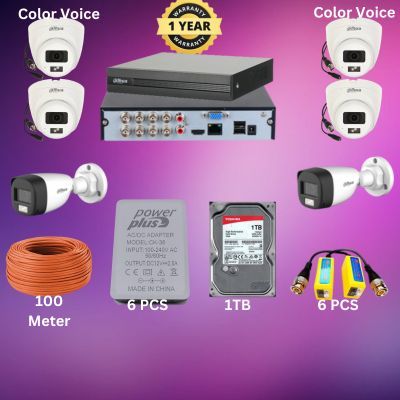 Dahua 8CH XVR 6pcs Color  Audio 2MP camera package_img_0