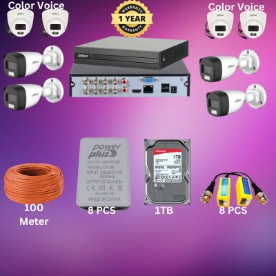 Dahua 8CH XVR 8pcs Color Audio n2MP camera package_img_0