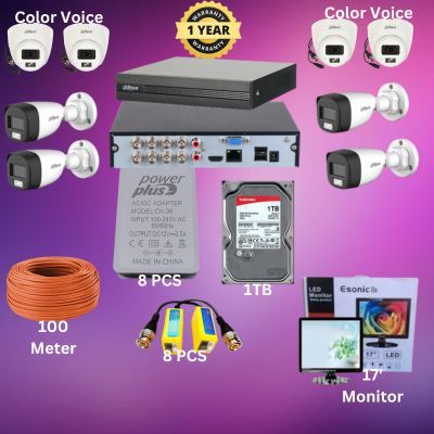 Dahua 8CH XVR 8pcs Color Audio 2MP camera package_img_0