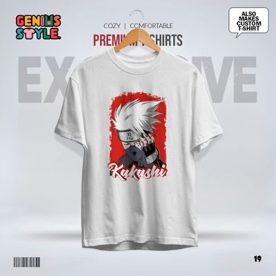 Kakashi (Naruto) Anime Drop Shoulder T-shirt - 19_img_1