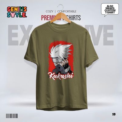 Kakashi (Naruto) Anime Drop Shoulder T-shirt - 19_img_4