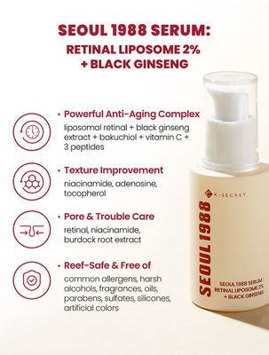 K-SECRET SEOUL 1988 Serum: Retinal Liposome 2% + Black Ginseng – 30ml_img_1
