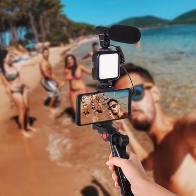 AY-49 remote control Video Kits Microphone LED Fill Light Mini Tripod_img_4