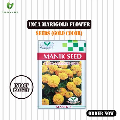 Inca Marigold Flower (গাঁদা) Seeds (Gold Color)_img_0