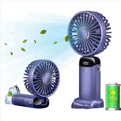 Portable Rechargeable Personal Fan – 5000mAh | LED Display | 5 Speed | 90° Adjustableচরম গরমে স্টাইল ও ঠান্ডা দুটোই একসাথে! 🔋💨🌟_img_2