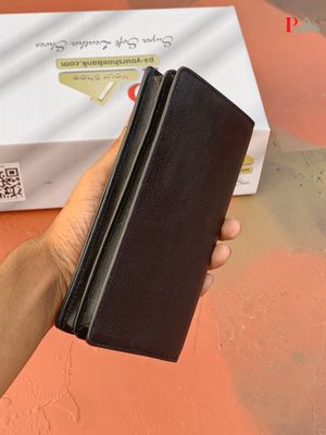 Black Double Chamber Long Wallet_img_3