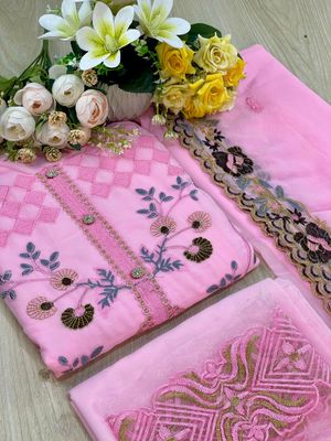 Semi –Embroidery & Sequence Work Party dress_img_6