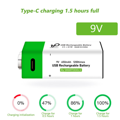 SmarToools 9V 650mAh Type-C Lithium Rechargeable Battery_img_2