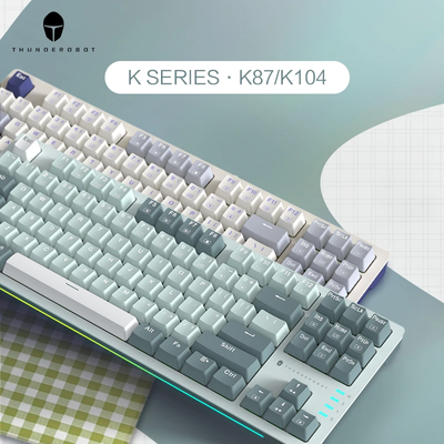 Thunderobot K87 Hot-Swappable Mechanical Keyboard Bright Cream/Mint - Red Switch_img_2