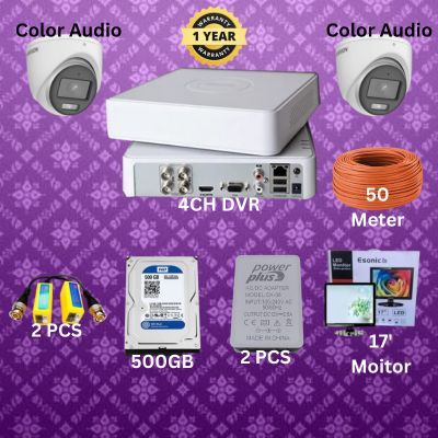 HIKVISION 4CH DVR 2pcs 2MP camera package_img_0