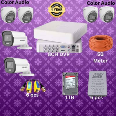 HIKVISION 8CH DVR 6pcs 2MP camera package_img_0