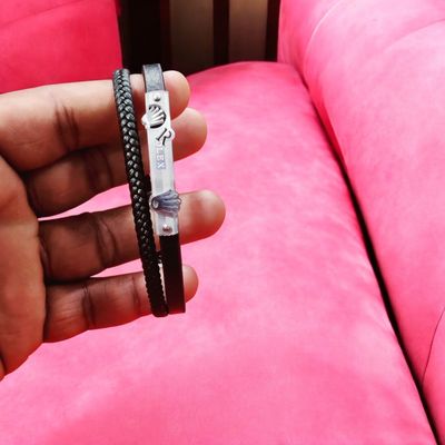 22mm Anchor Desgin Black Color Leather Bracelet Stainless Steel Retro Style Bracelets Boyfriend Gifts pulsera hombre_img_0